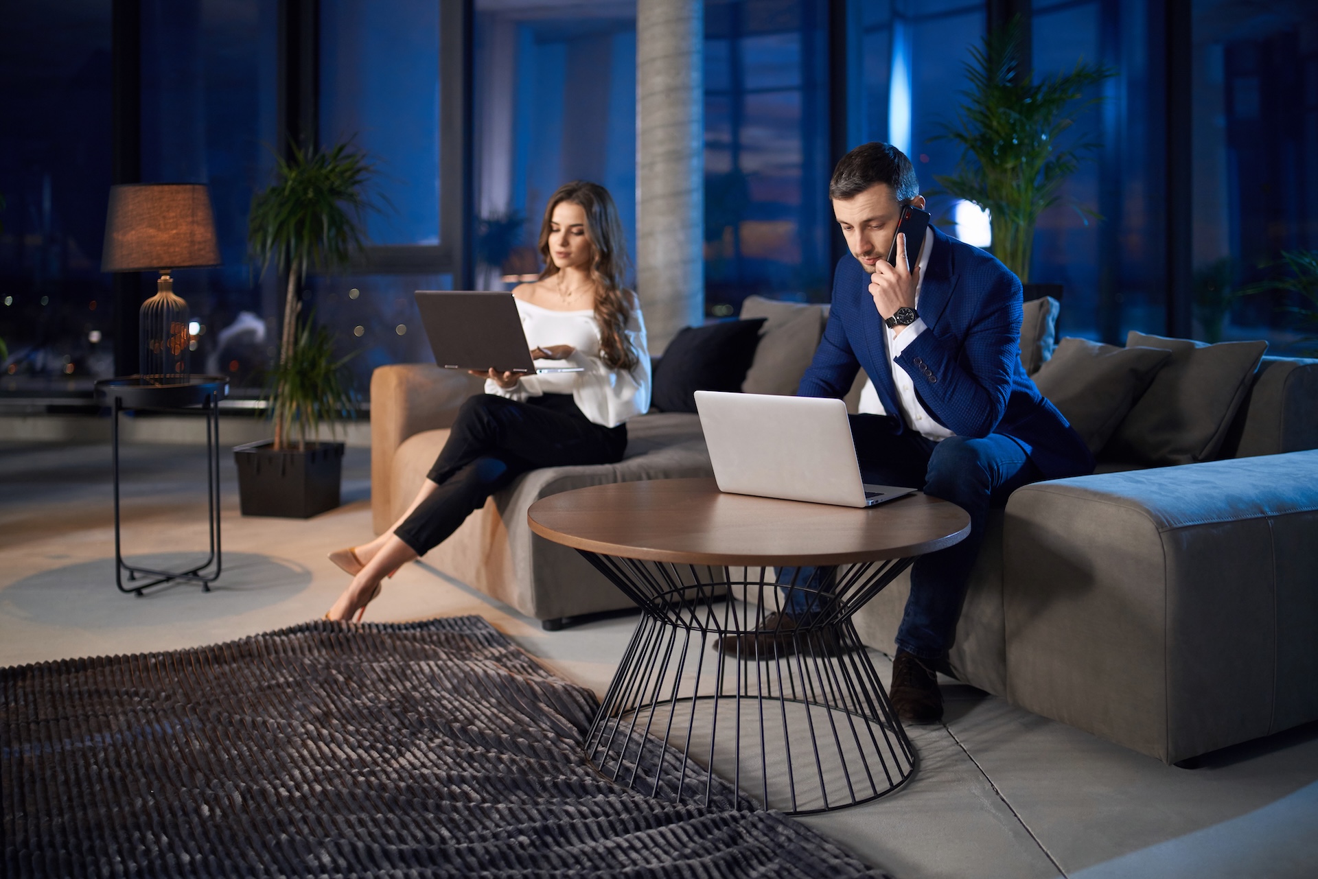 man and woman working in laptop at home 2025 03 24 23 25 20 utc