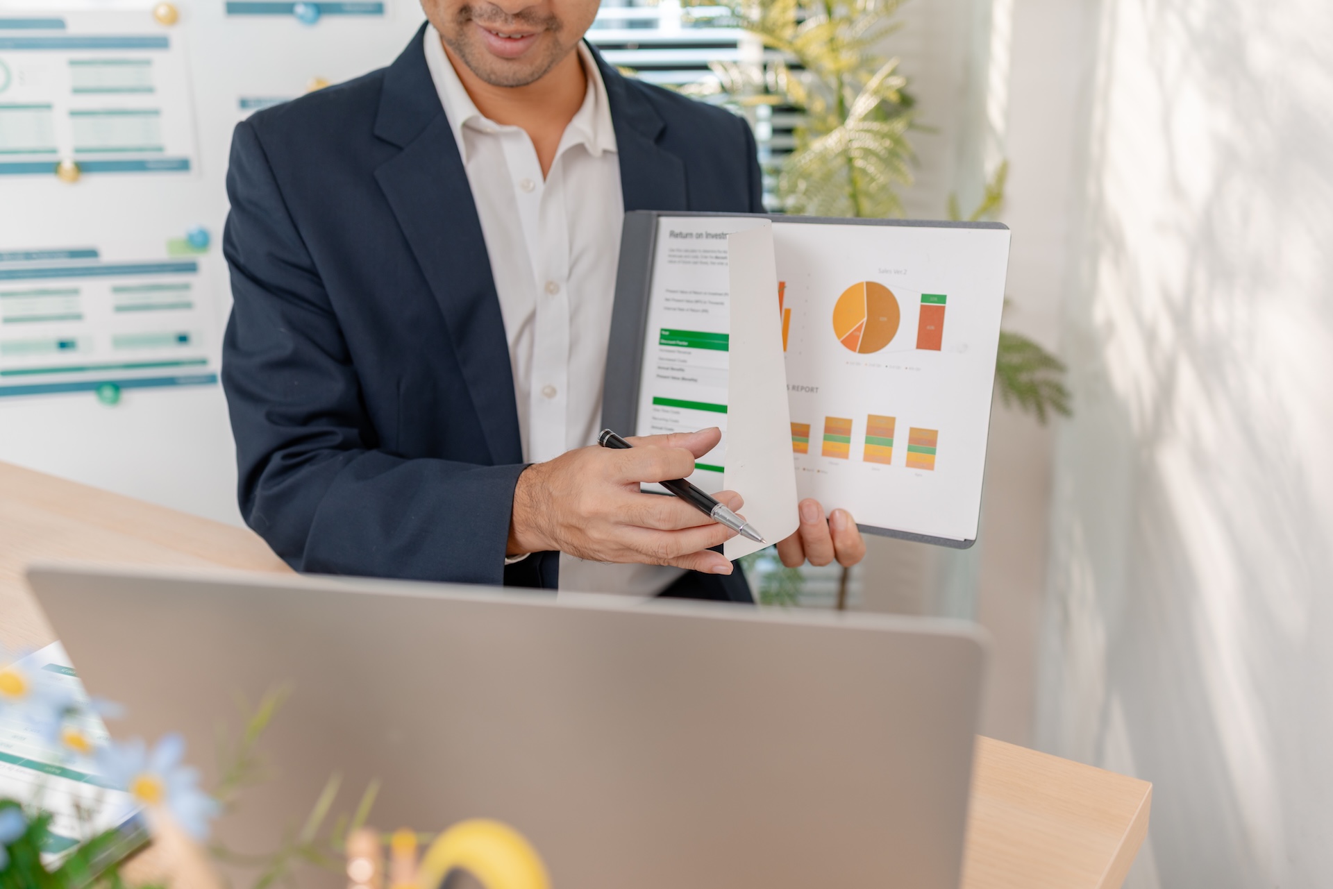 a confident businessman calculating budget and rev 2025 10 14 00 01 41 utc